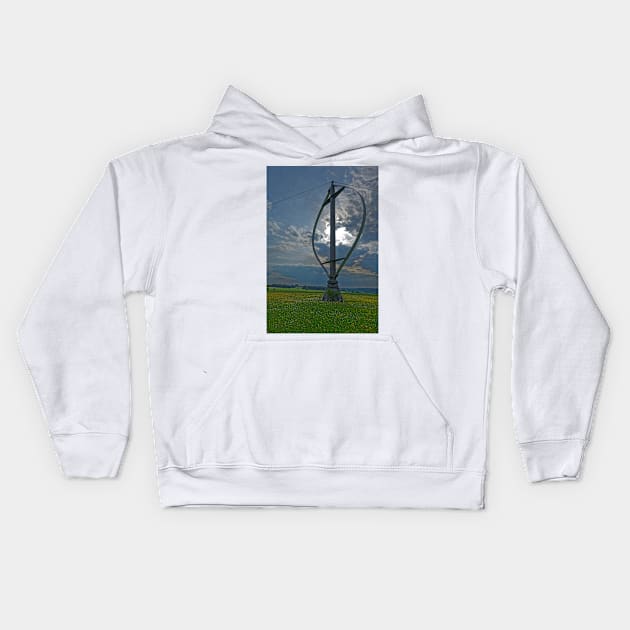 Darrieus wind rotor, Heroldstatt Kids Hoodie by mbangert